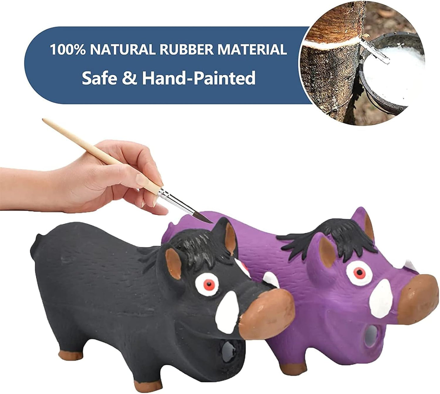 Squeaky Dog Toys for Aggressive Chewers, Dog Toys That Oinks, 2 Pack Latex Pig Dog Toys, Squeaky Chew Toys for Small Medium Large Dogs Small Breed Large Breed Dogs